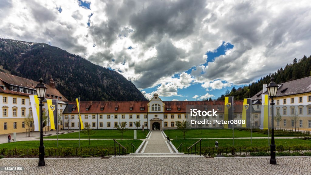 Ettal Monastery Inner courtyard Christianity Stock Photo