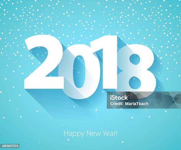 Happy New Year 2018 Background Stock Illustration - Download Image Now - 2018, Abstract, Art