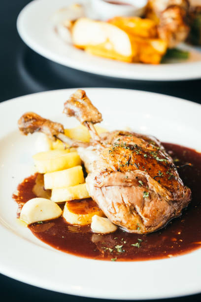 istock Duck breast steak in white plate 683638262