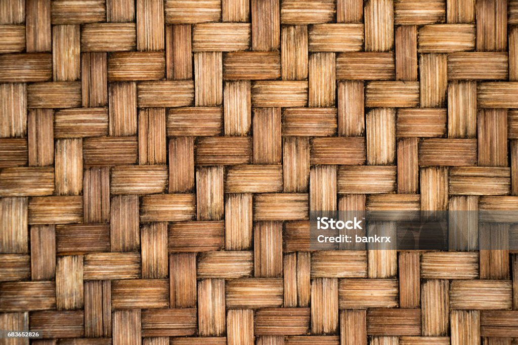 Closed up of brown color wooden weave texture backgroundt Closed up of brown color wooden weave texture background Woven Fabric Stock Photo