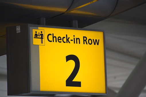 Directional signs at airport