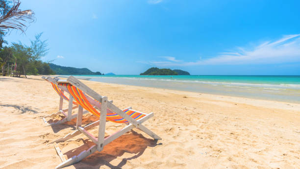 istock Chair beach for relaxation at the exotic beach 683664544