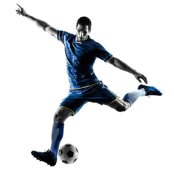 istock soccer player man kicking silhouette isolated 683667272