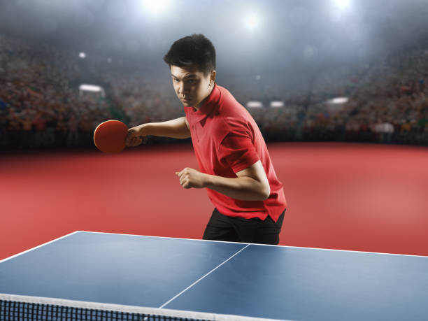 istock Young asian ping pong player playing table tennis game 683684470
