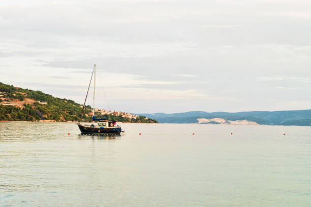 istock Sailing Boat at harbor in Adriatic Sea in Omis 683687388
