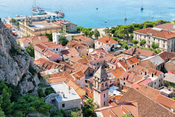 istock Panorama with Cliffs and Cetina River of Adriatic Sea Omis 683687492