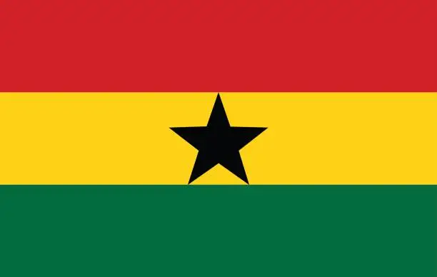 Vector illustration of Ghana flag