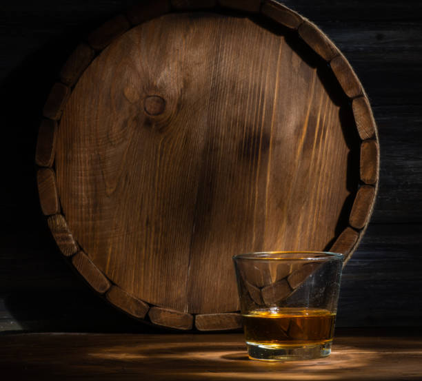 istock whiskey on a wooden 683695056
