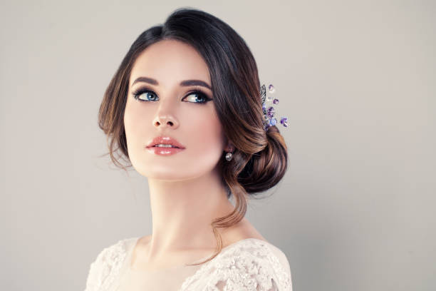 Perfect Fashion Model Woman with Beautiful Hairstyle. Prom or Bride Girl Perfect Fashion Model Woman with Beautiful Hairstyle. Prom or Bride Girl prom fashion stock pictures, royalty-free photos & images