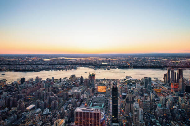 istock Aerial view to Manhattan West NY and NJ 683708872