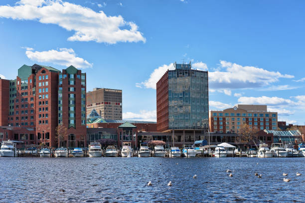 istock Pier 6 with sailboats in Charles River Boston MA 683709206