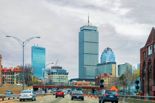 istock Skyscrapers and road with car traffic in Boston 683709420