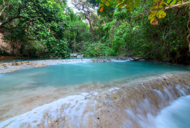 istock Turquoise blue waterfalls in Chiapas, Mexico 683714568