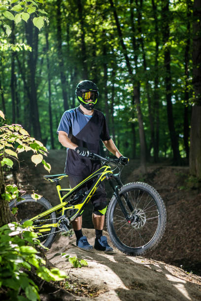 istock cyclist on a mountain bike 683716190