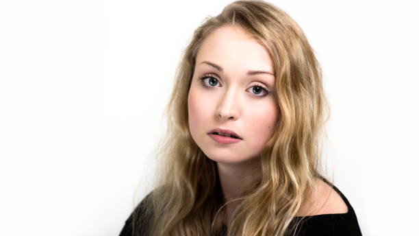 istock Blonde woman isolated against white background 683719318