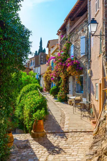 picturesque alley in Grimaud, Var, South France