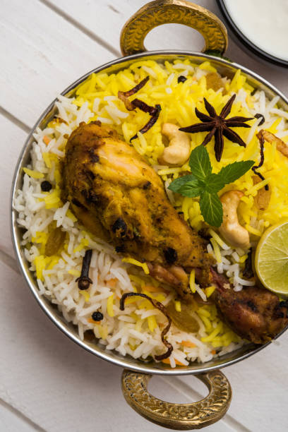 istock Hyderabadi chicken biryani or dum biryani, selective focus 683730060