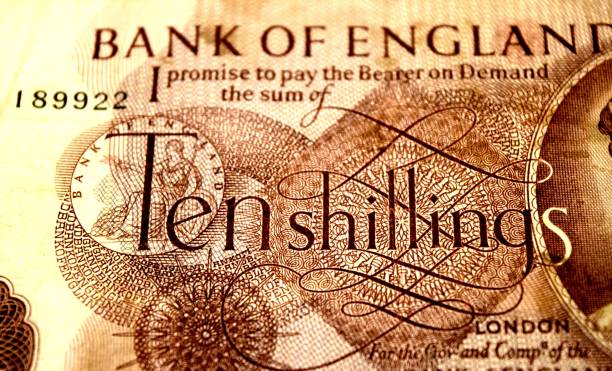 British 10 shillings bank note old money vintage
