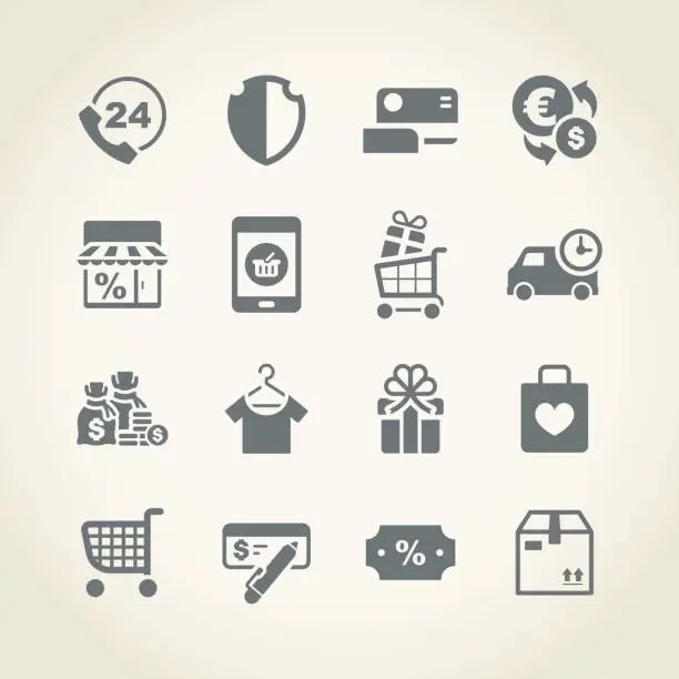 Vector illustration of Shopping icons