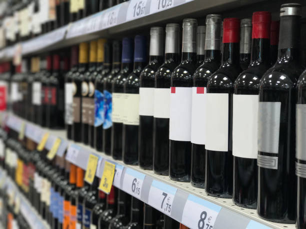 istock Wine  bottles at supermarket 683734100