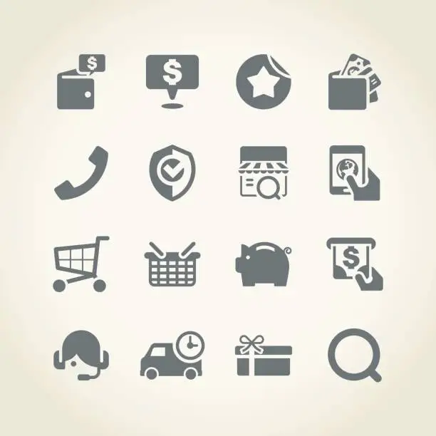 Vector illustration of Shopping icons