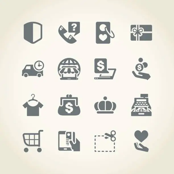 Vector illustration of Shopping icons