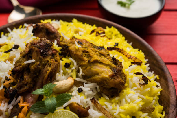istock Hyderabadi chicken biryani or dum biryani, selective focus 683736308