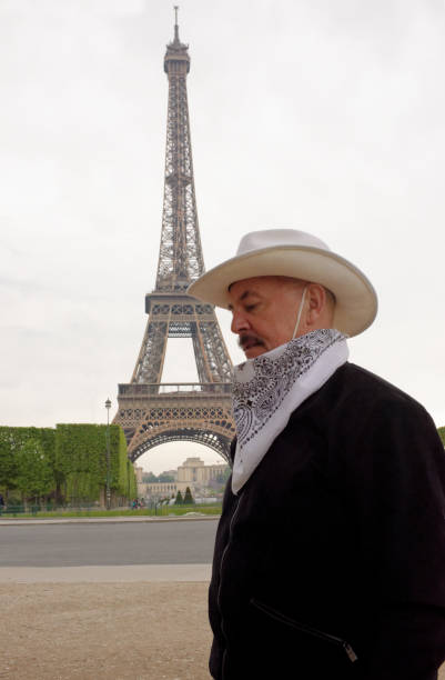 istock Cowboy in Paris at the Eiffel Tower 683736532