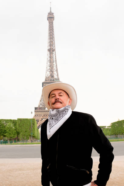 istock Cowboy in Paris at the Eiffel Tower 683736594