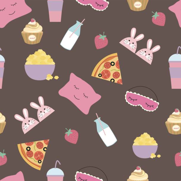 Seamless pattern for sleepover party Seamless pattern for sleepover party. Vector illustration slumber party stock illustrations