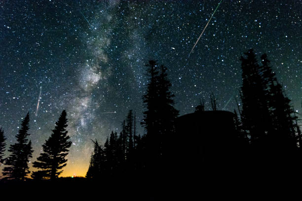Perseid Meteor Shower stock photo