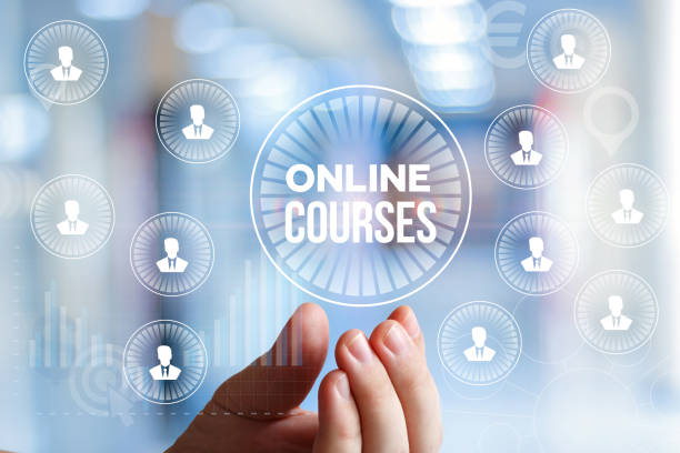 istock Online course in businessman hand. 683743766