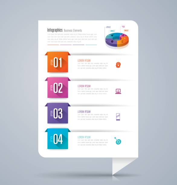 Infographics design vector and business icons. Vector illustration was made in eps 10 with gradients and transparency. Can be used for workflow layout, diagram, number options, web design. flowchart infographic vertical stock illustrations