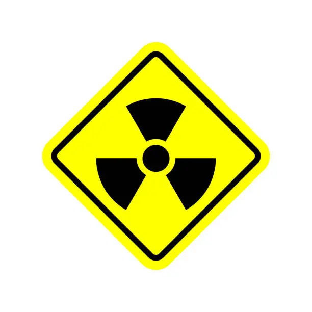 Vector illustration of Radiation Danger sign. Caution chemical hazards. Warning sign of radioactive contamination
