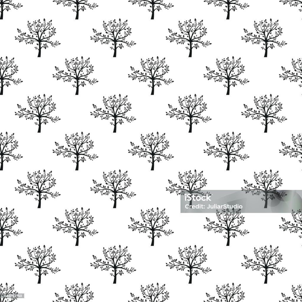 Tree Pattern Seamless Stock Illustration - Download Image Now ...