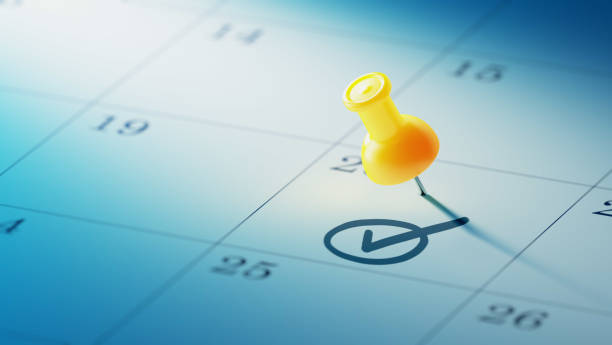istock Calendar Concept with a yellow pin 683762994