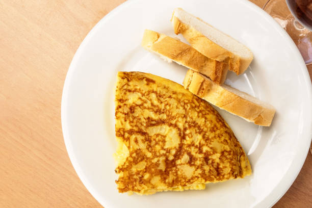 istock Slice of Spanish tortilla, potato omelette, served as tapas 683769558