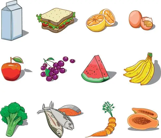 Vector illustration of Health food vector illustration