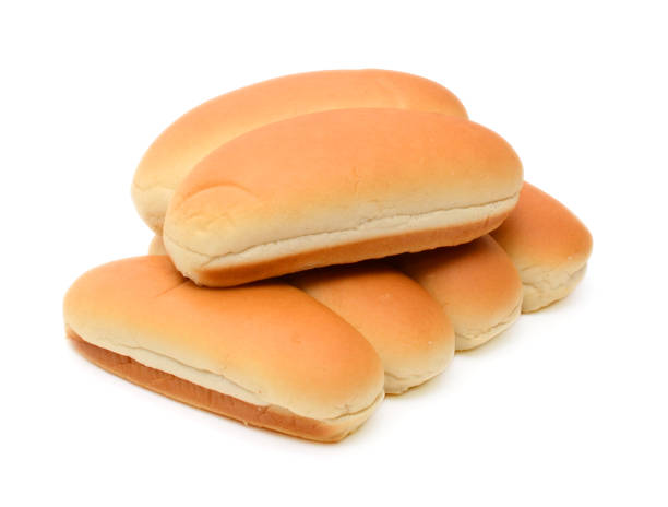 istock Hot dog buns isolated on white background 683773772