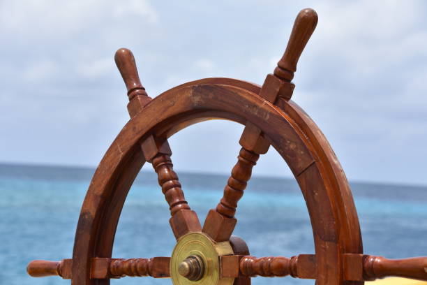 istock steering wheel of a ship 683776858