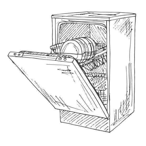 Drawing Of Dishwasher Stock Photos, Pictures & Royalty-Free Images - iStock