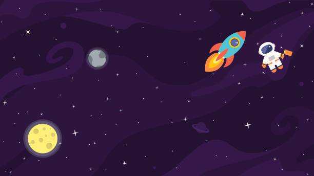 ilustrações, clipart, desenhos animados e ícones de espaço liso bonito de fundo vector. - moon vector space night