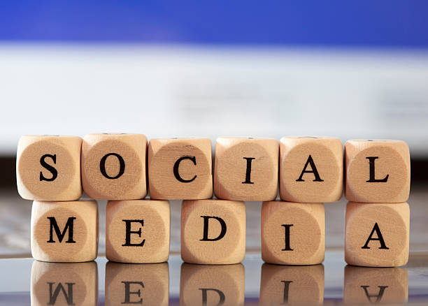 istock Social Media Text Made With Wooden Blocks On Table 683796169