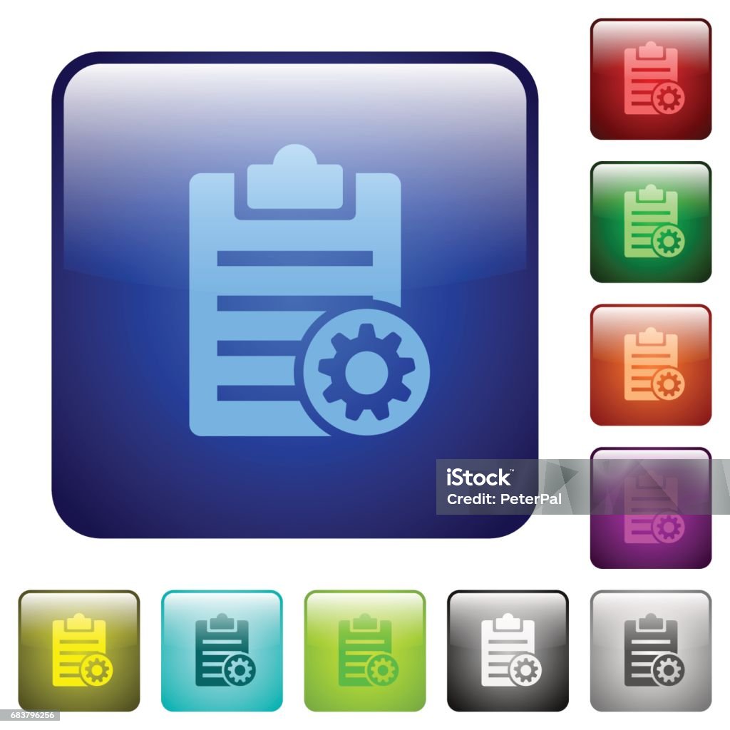 Square Settings Button Note Settings Color Square Buttons Stock Illustration - Download Image ...