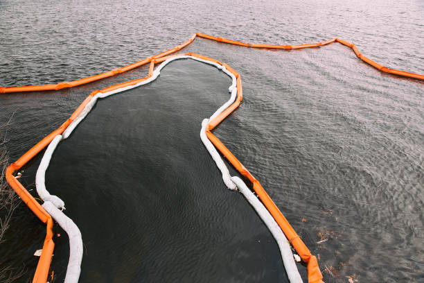 istock boom systems. Protection from floating debris in the river 683812544