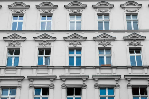 istock old residential building facade - restored facade 683818854