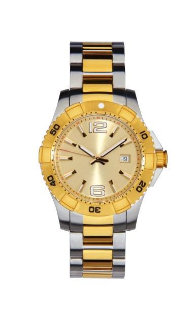 istock Gold wrist watch isolated on white with clipping path 683827242