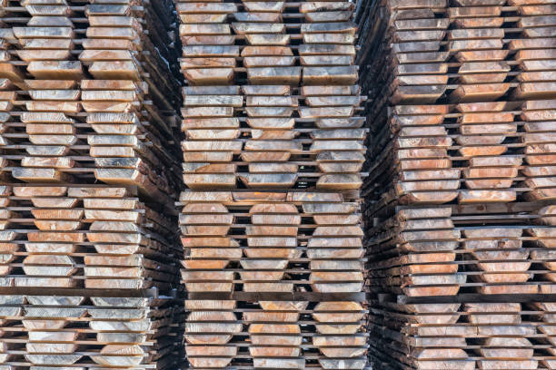 istock Wooden boards storage outdoors 683827590