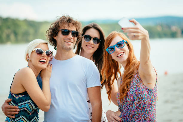 istock Beach selfie for social networks 683836840