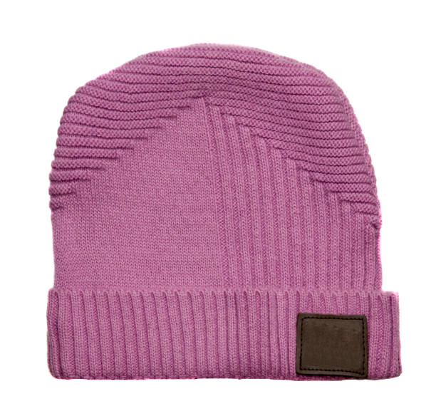 istock Women's hat . knitted hat isolated on white background . pink hat 683857198